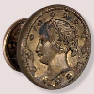 Antique Single Metal Cameo Cufflink